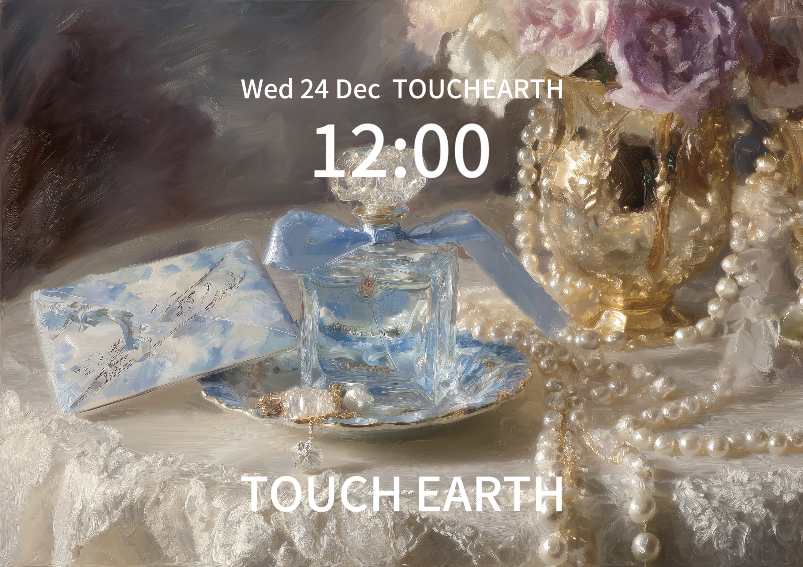 perfume, letter and pearl