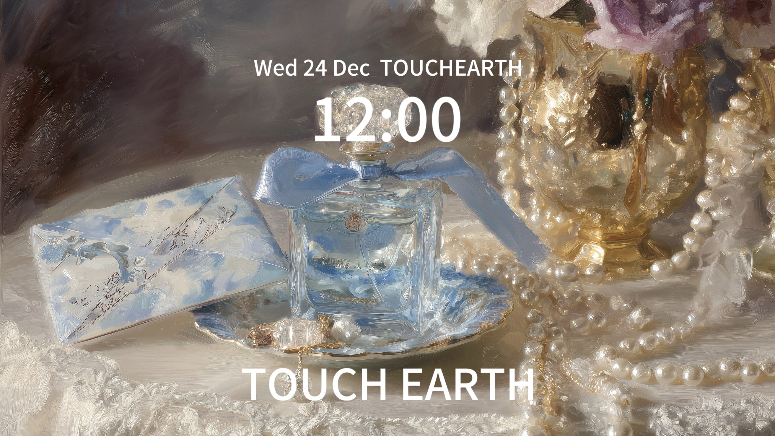 perfume, letter and pearl